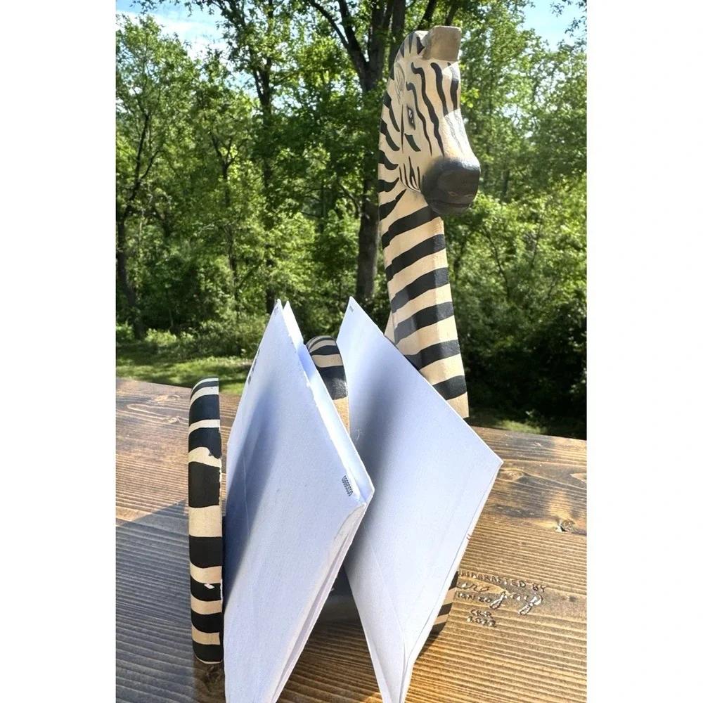 Zebra Wooden‎ Letter Holder Mail Organizer Safari Animal Desk Decor Nursery